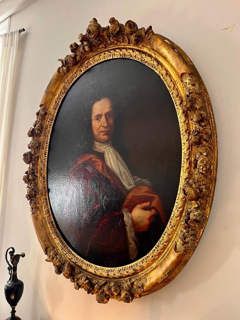17th Century Oil on Canvas Portrait Painting of a French Nobleman In Good Condition For Sale In NICE, FR
