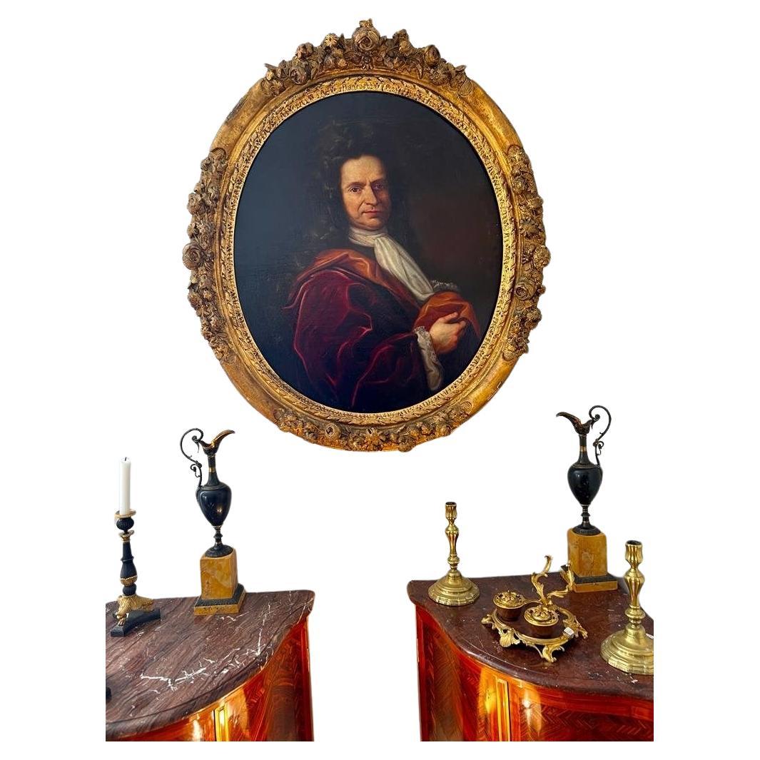17th Century Oil on Canvas Portrait Painting of a French Nobleman For Sale