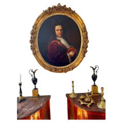 Olio su tela del 17° secolo, ritratto di un nobile francese