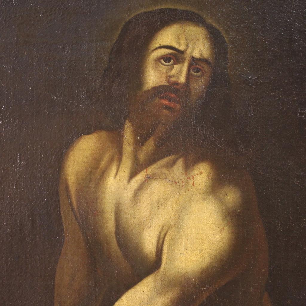 17. Jahrhundert Öl auf Leinwand Religiöse italienische Malerei Geißelung Jesus, 1680 im Angebot 1