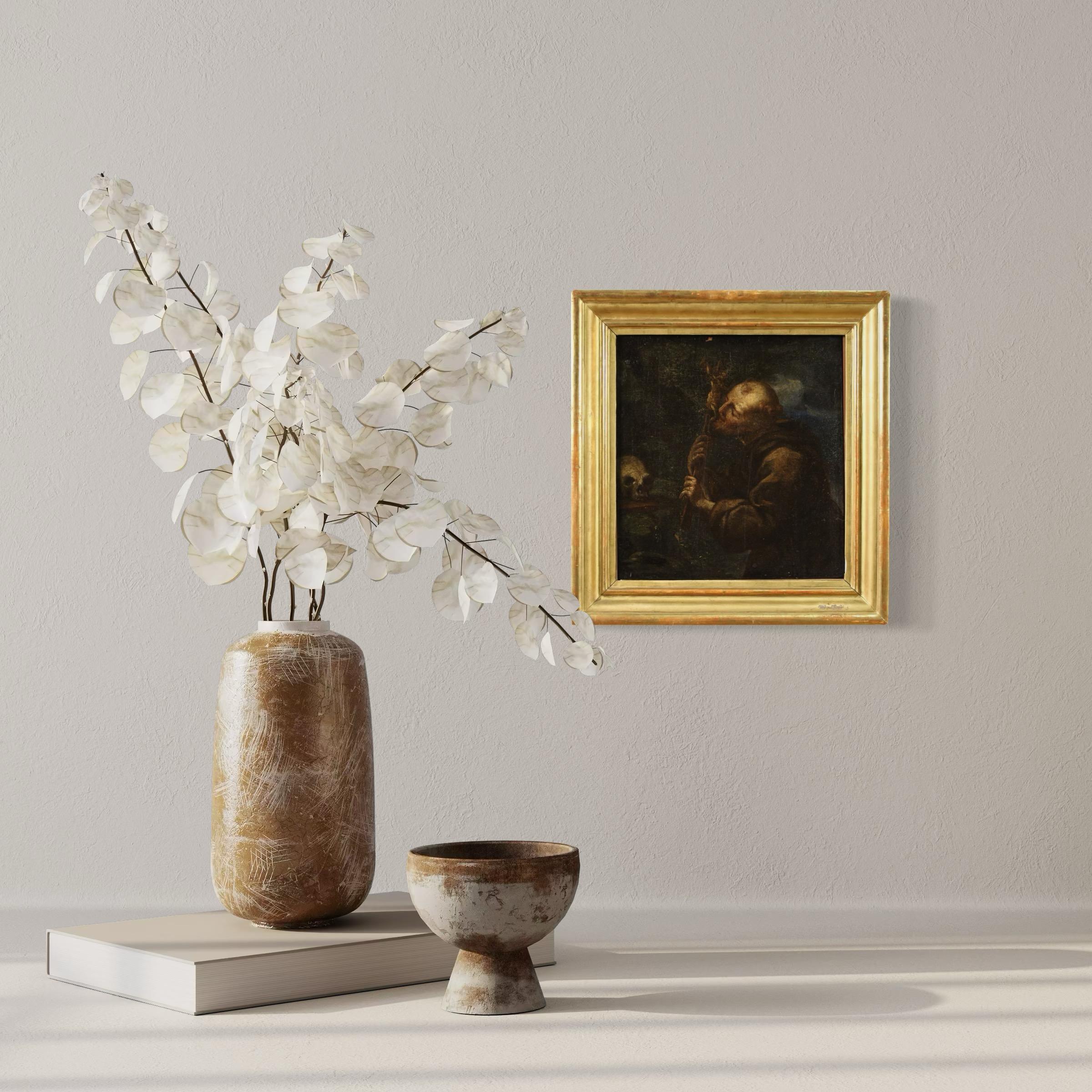 17th Century Oil on Canvas Spanish Religious Painting Saint Francis, 1680 en venta 6