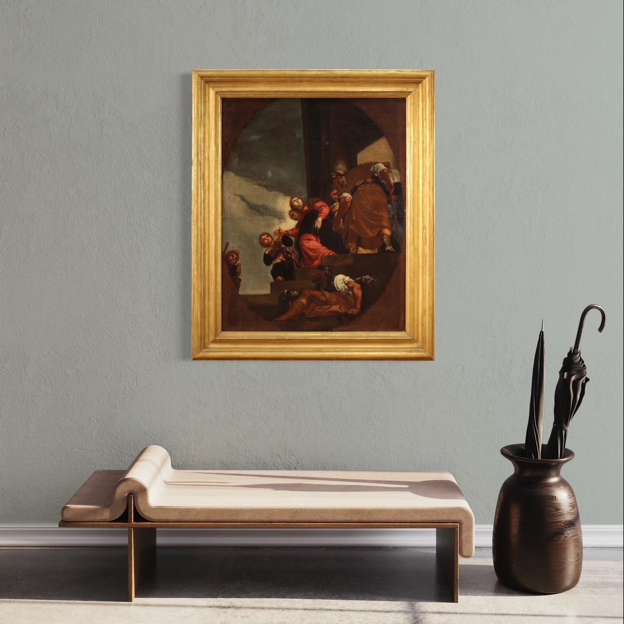 Huile sur toile vénitienne du 17ème siècle La réputation de Vasti en vente 4