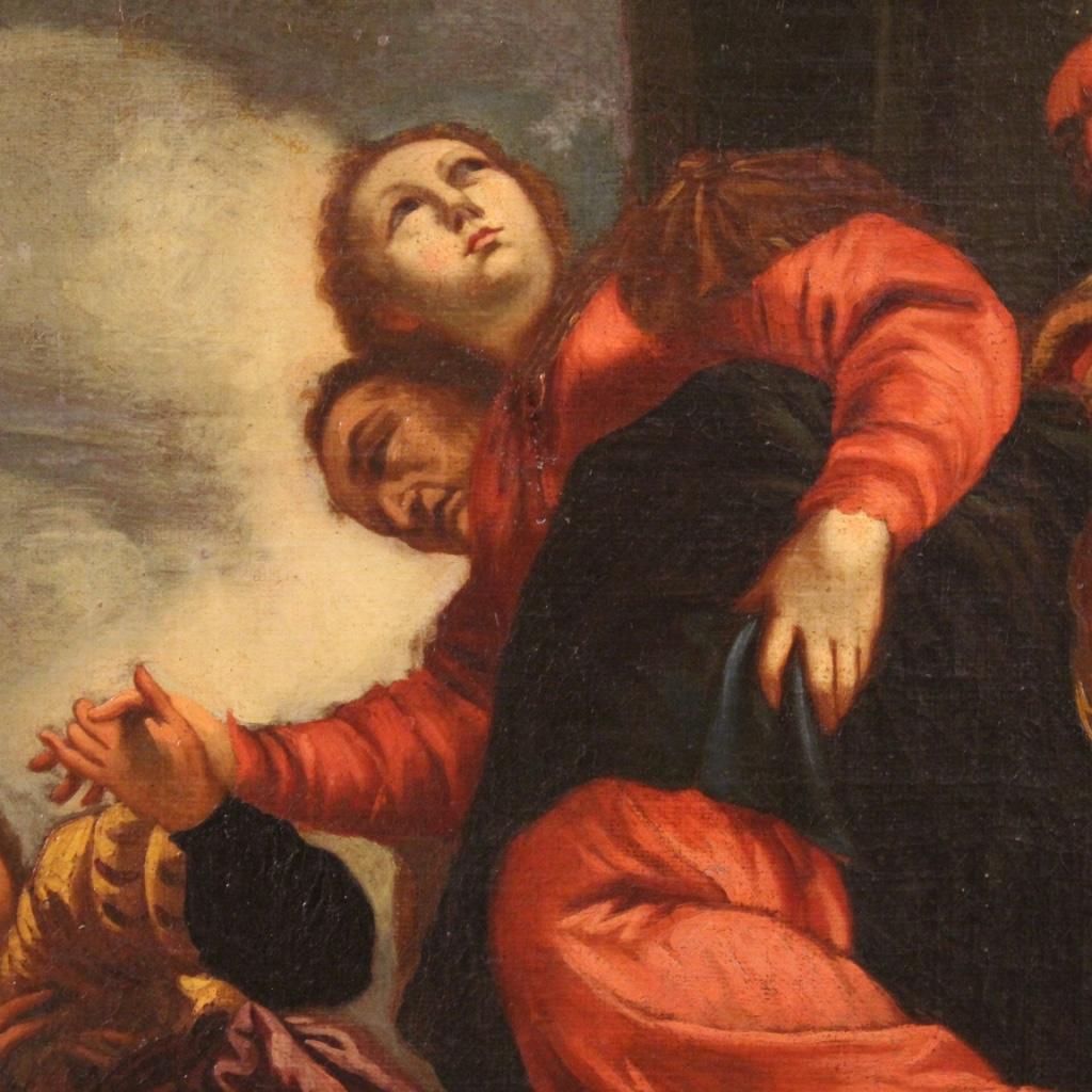 Huile sur toile vénitienne du 17ème siècle La réputation de Vasti en vente 5