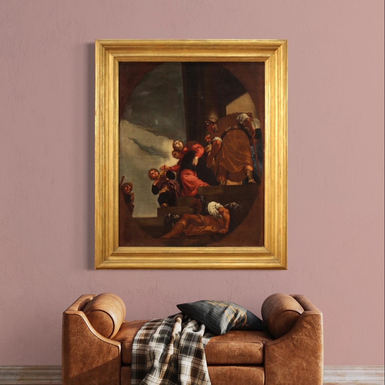 Late 17th Century Huile sur toile vénitienne du 17ème siècle La réputation de Vasti en vente