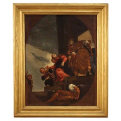 Huile sur toile vénitienne du 17ème siècle La réputation de Vasti