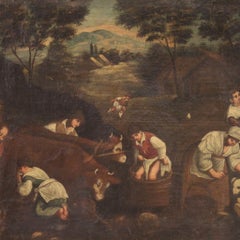 17th Century Oil on Canvas Venetian School Painting Autumn Allegory, 1620