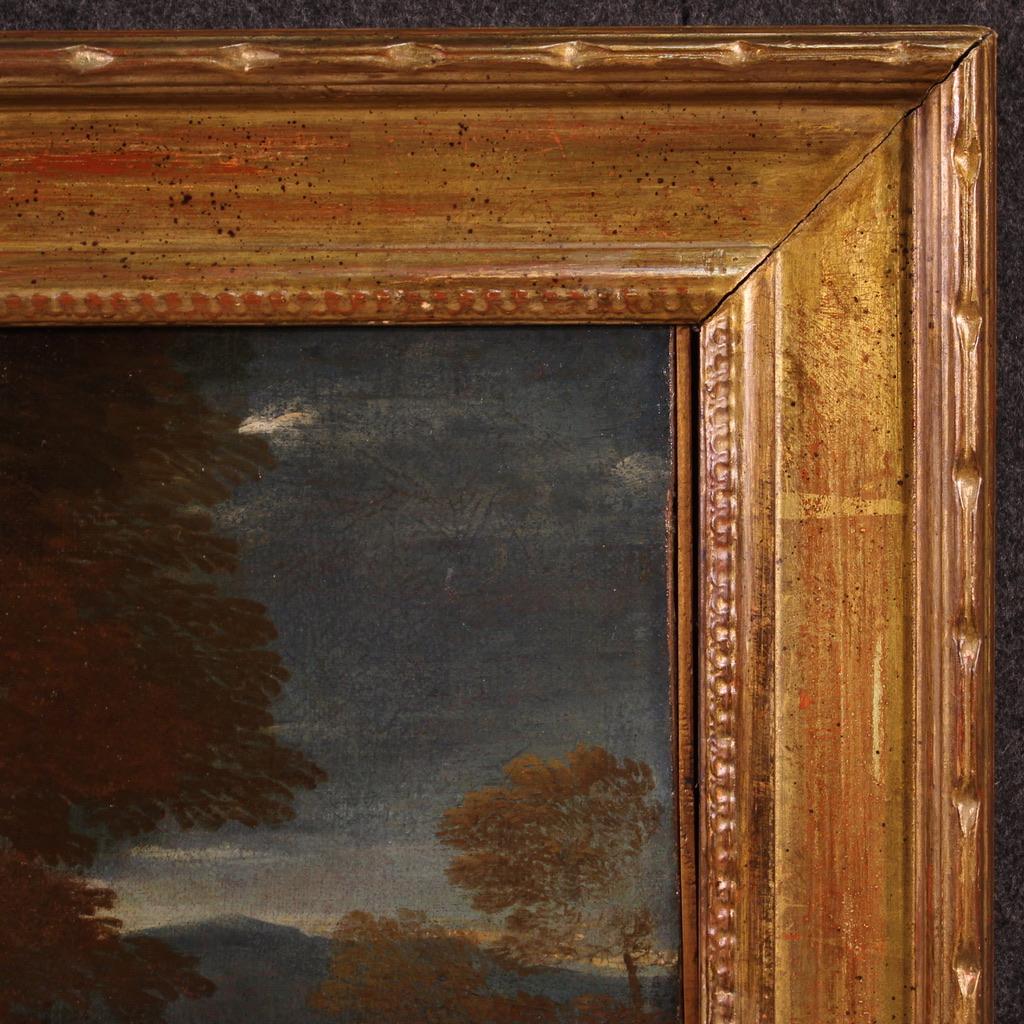 17. Jahrhundert Öl auf Leinwand Landschaft im venezianischen Stil mit Figuren Gemälde im Angebot 4