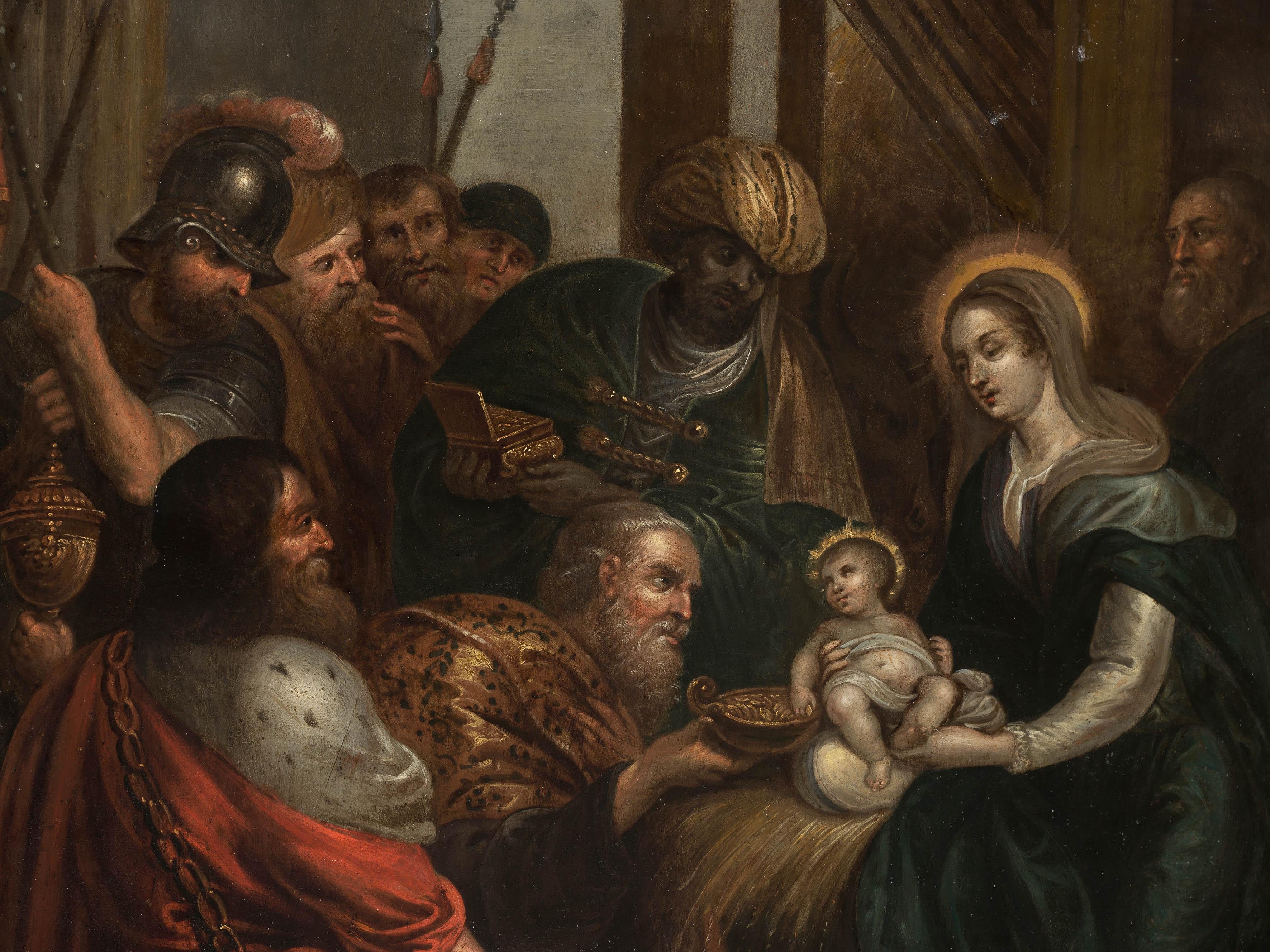 17th-Century Oil on Copper – Adoration of the Magi 1