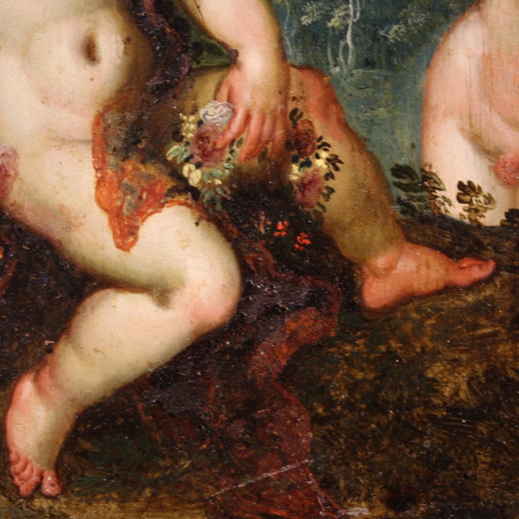 Siglo XVII Óleo sobre Cobre Pintura Flamenca Antigua Escena Mitológica, 1630 en venta 6