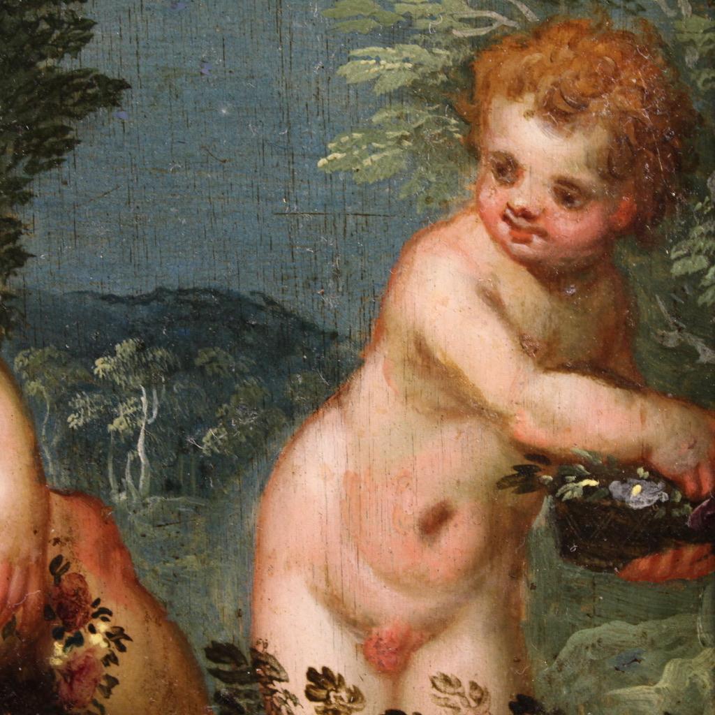 Siglo XVII Óleo sobre Cobre Pintura Flamenca Antigua Escena Mitológica, 1630 en venta 7