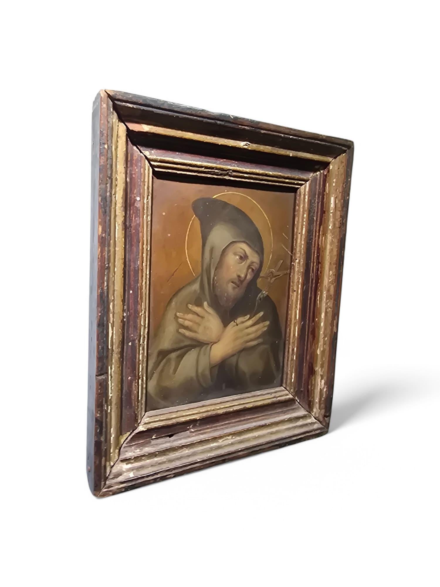 17th-Century Oil on Copper – Saint Francis of Assisi For Sale 2