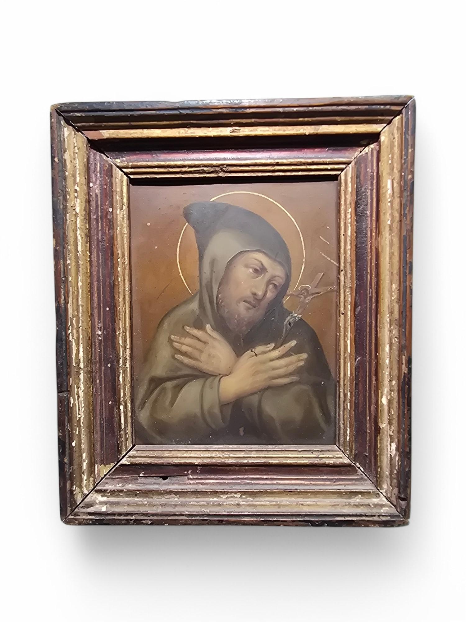 17th-Century Oil on Copper – Saint Francis of Assisi For Sale 3