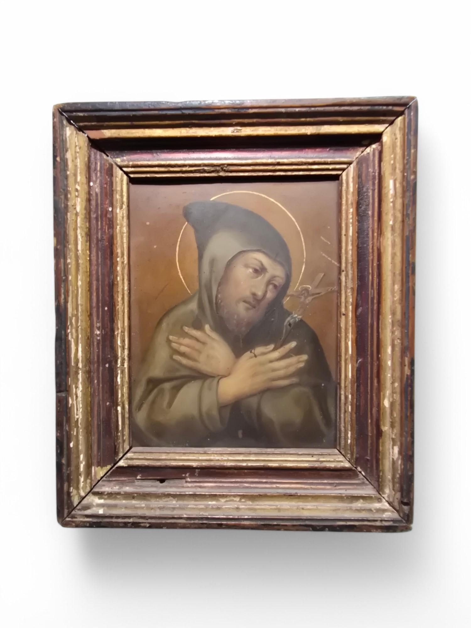 17th-Century Oil on Copper – Saint Francis of Assisi For Sale 4