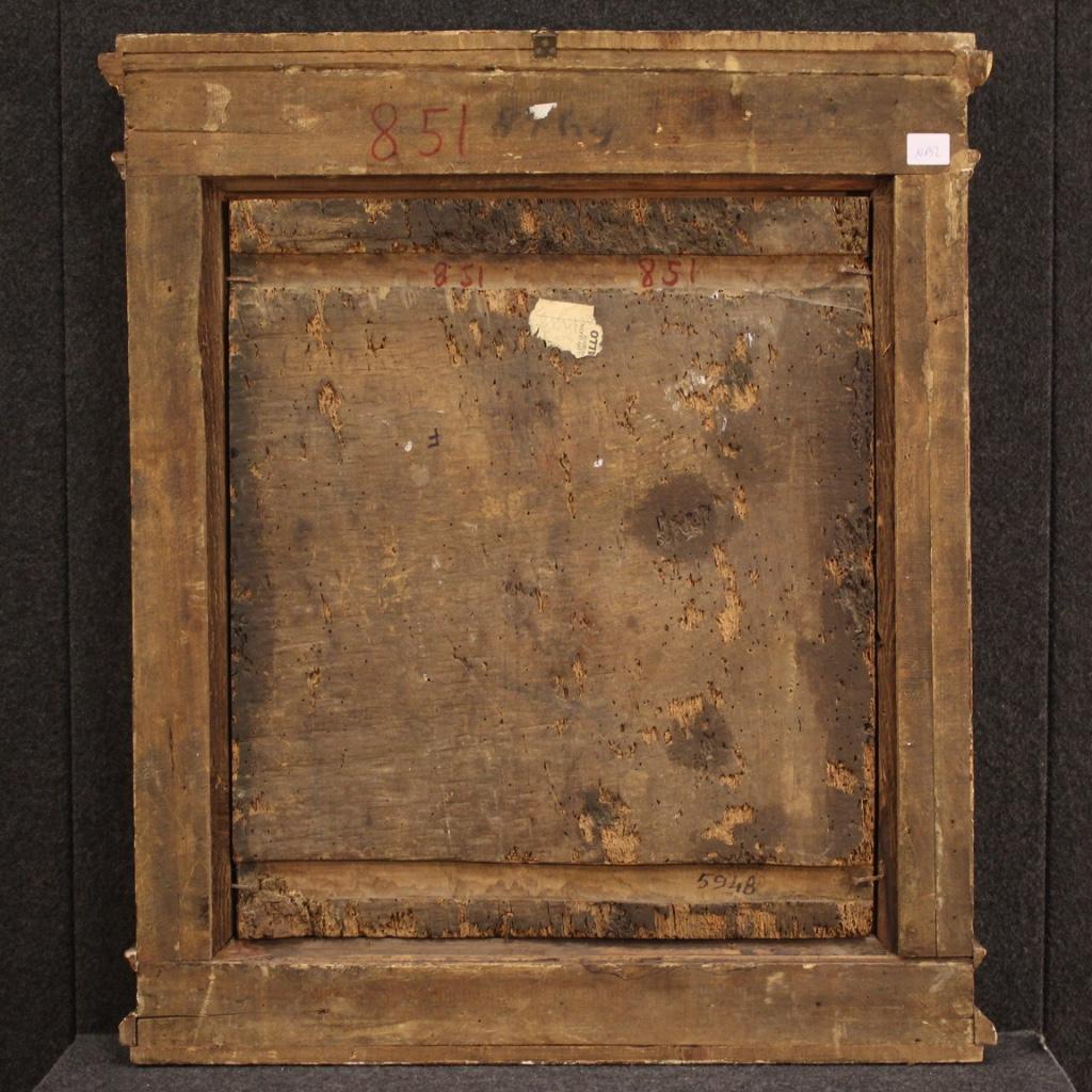 17th Century Oil on Panel Antique Italian Religious Painting, 1650 7