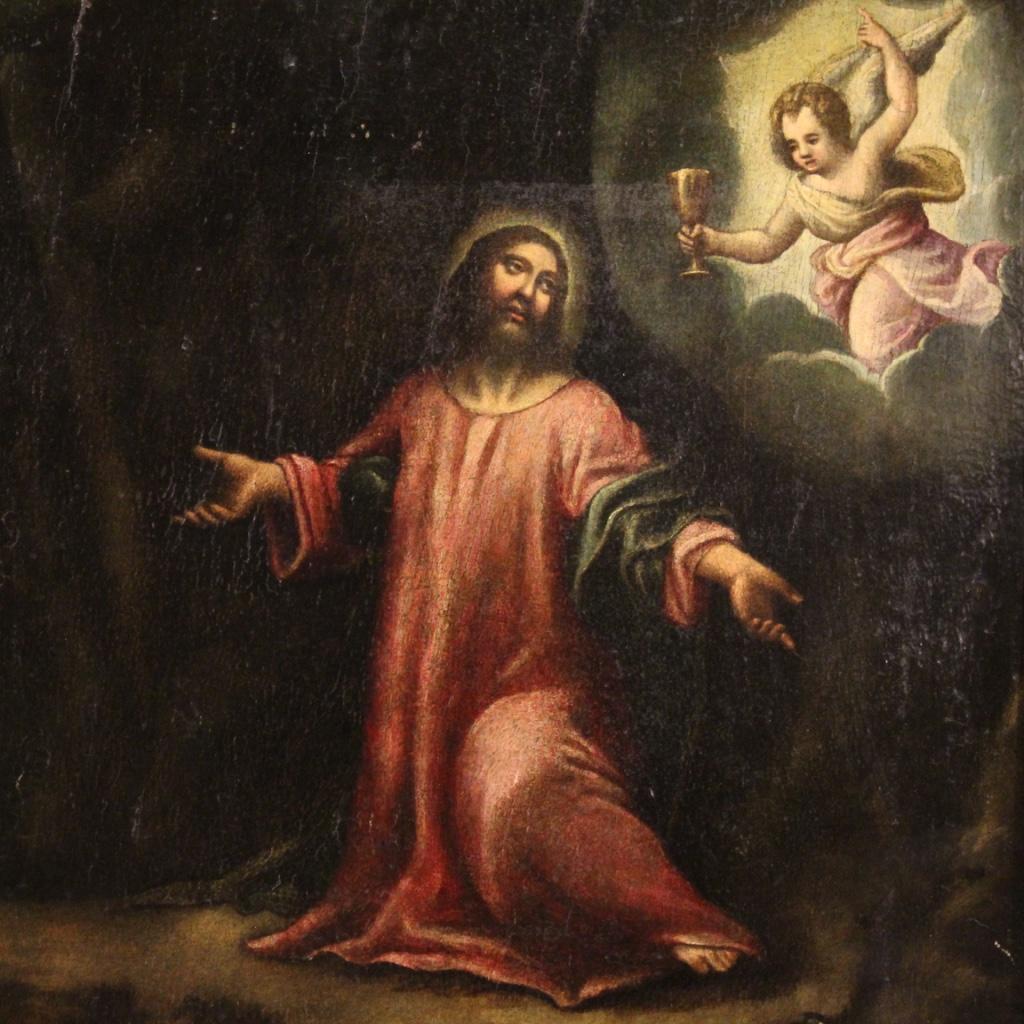 17th Century Oil on Panel Antique Italian Religious Painting, 1650 In Good Condition In Vicoforte, Piedmont