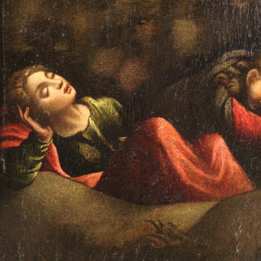 17th Century Oil on Panel Antique Italian Religious Painting, 1650 1