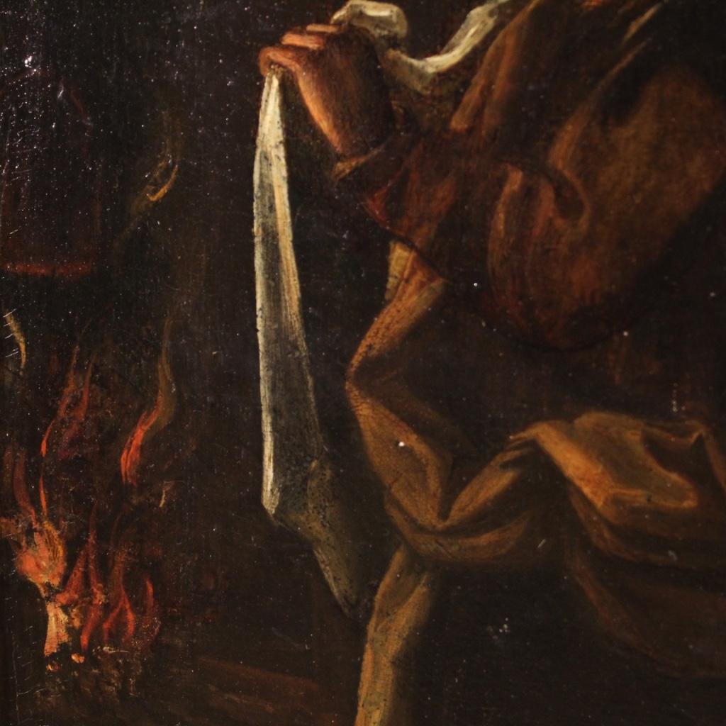 Huile sur panneau du 17ème siècle - Peinture religieuse flamande ancienne - Flèche Sainte, 1660 en vente 2