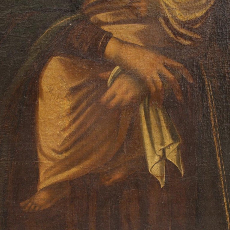 17th Century Oil on Canvas Italian Religious Painting Virgin with Child ...