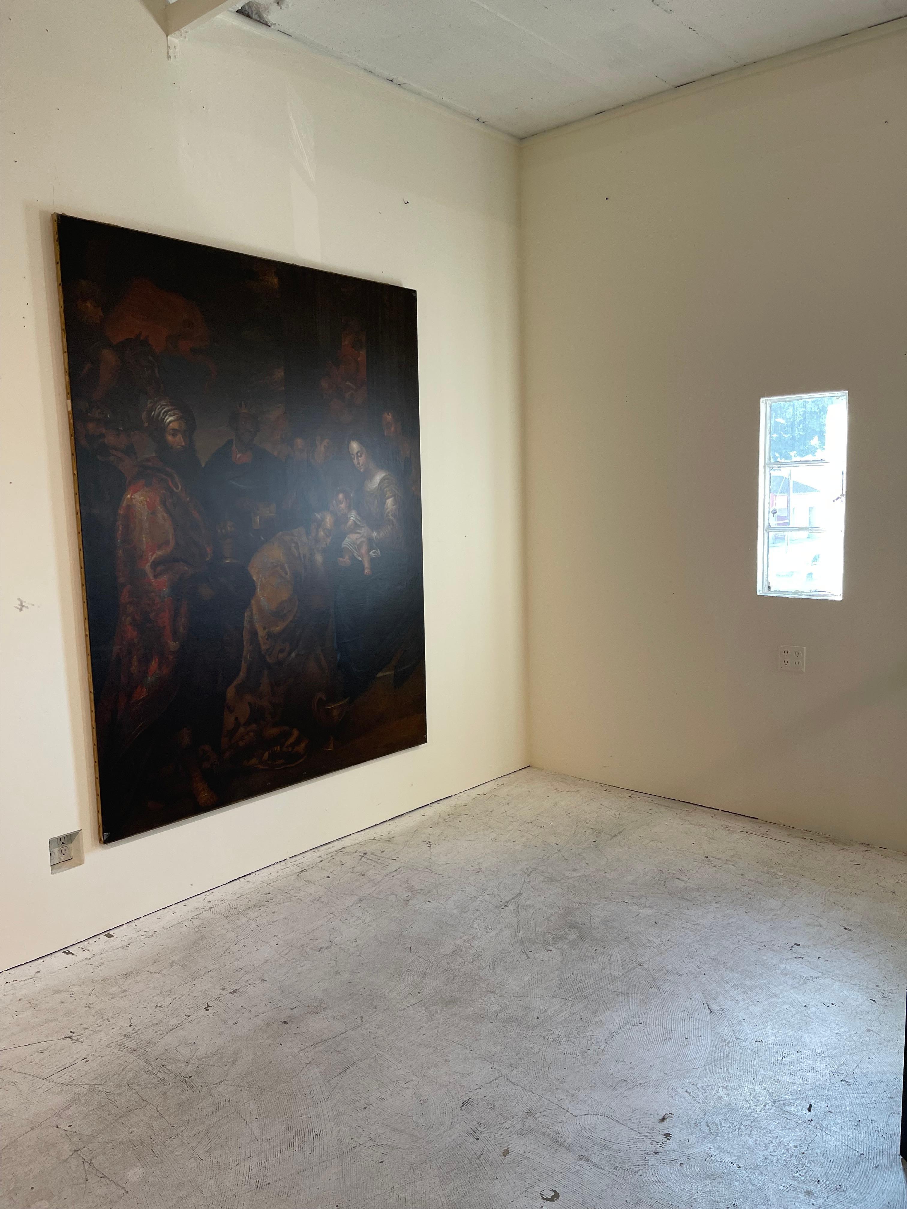 Ölgemälde aus dem 17. Jahrhundert Anbetung der Heiligen Drei Könige, Anhänger von Gerard Seghers im Angebot 10