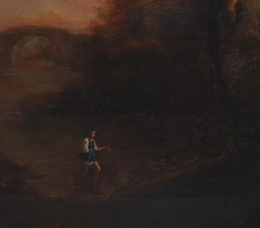 Europeo Pittura a olio del XVII secolo della scuola di Claude Lorrain in vendita