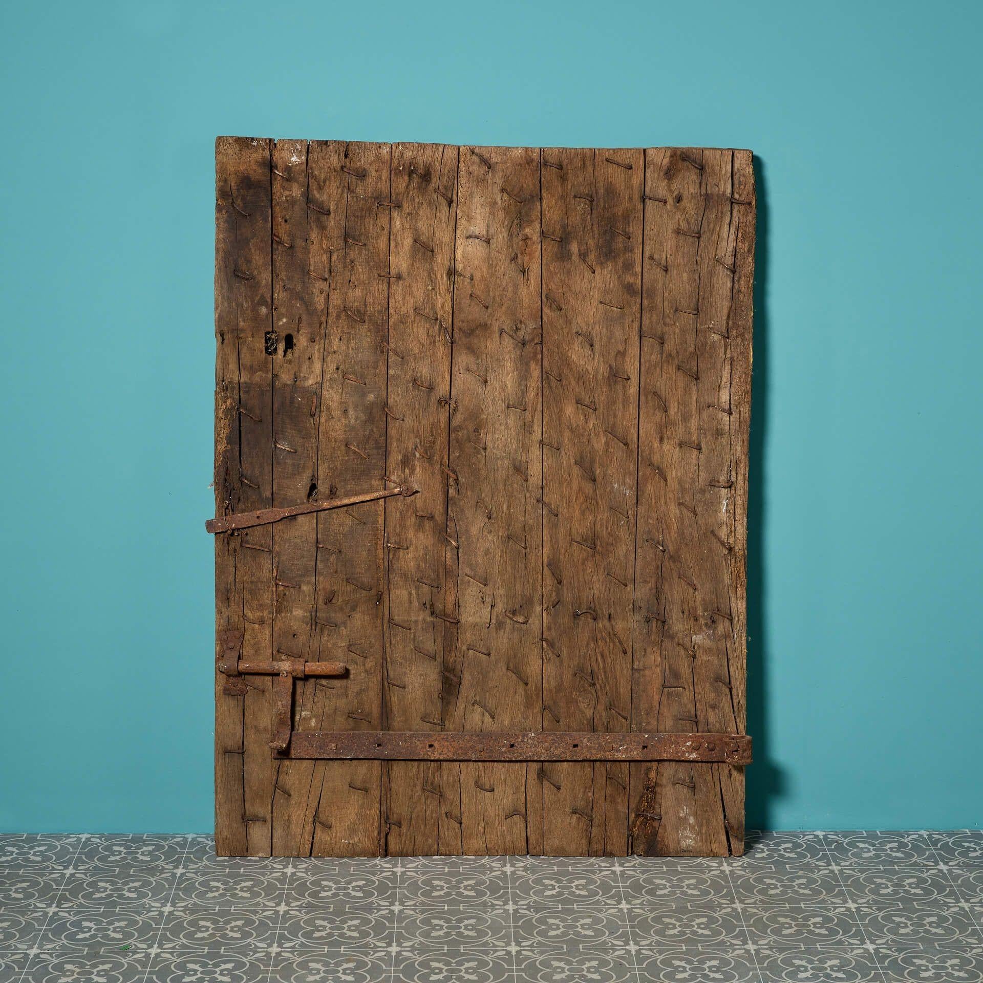 17th Century Old English Studded Oak Door For Sale 2