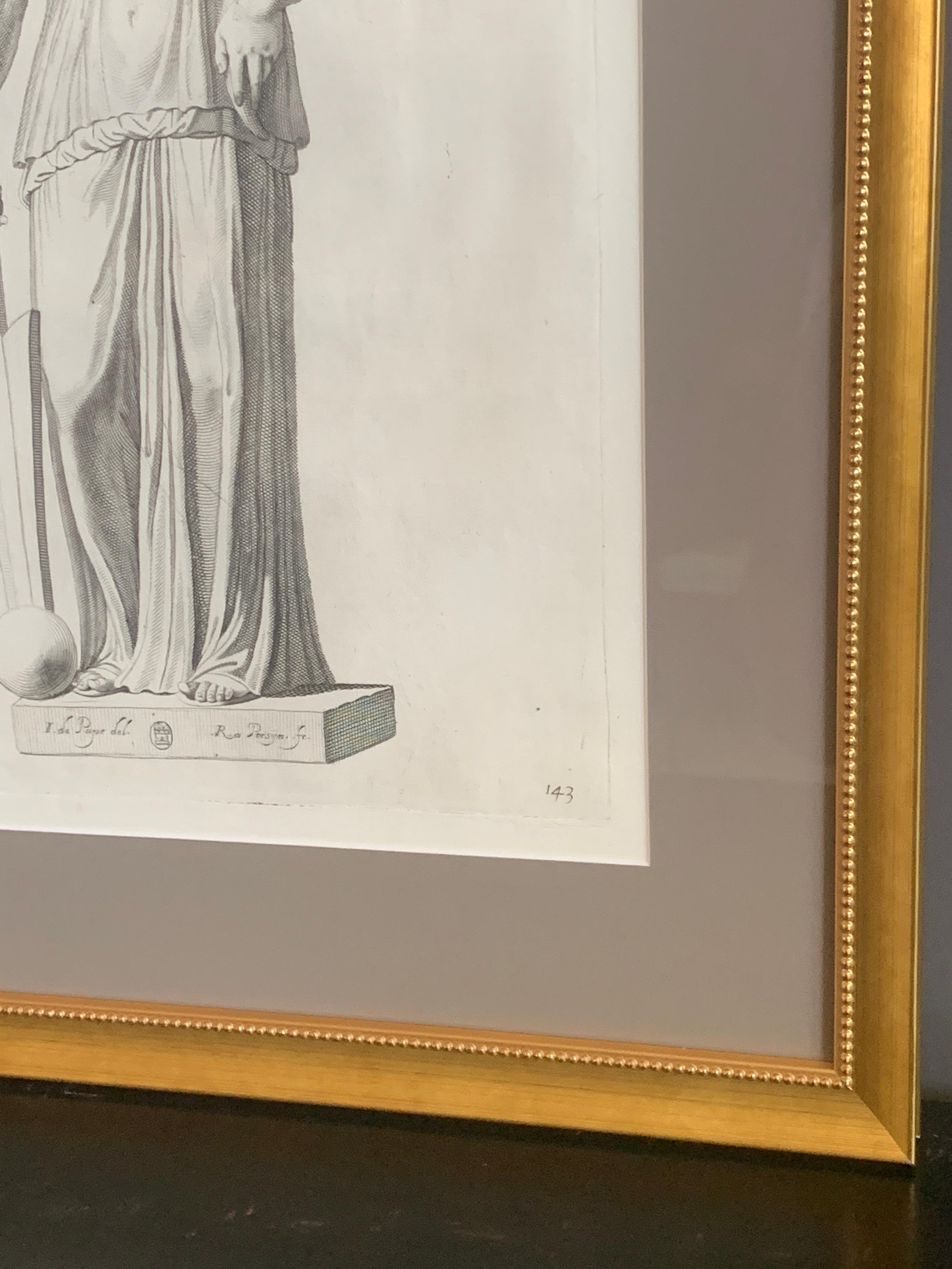 17th Century Old Master Engravings of Roman Statue, Galleria