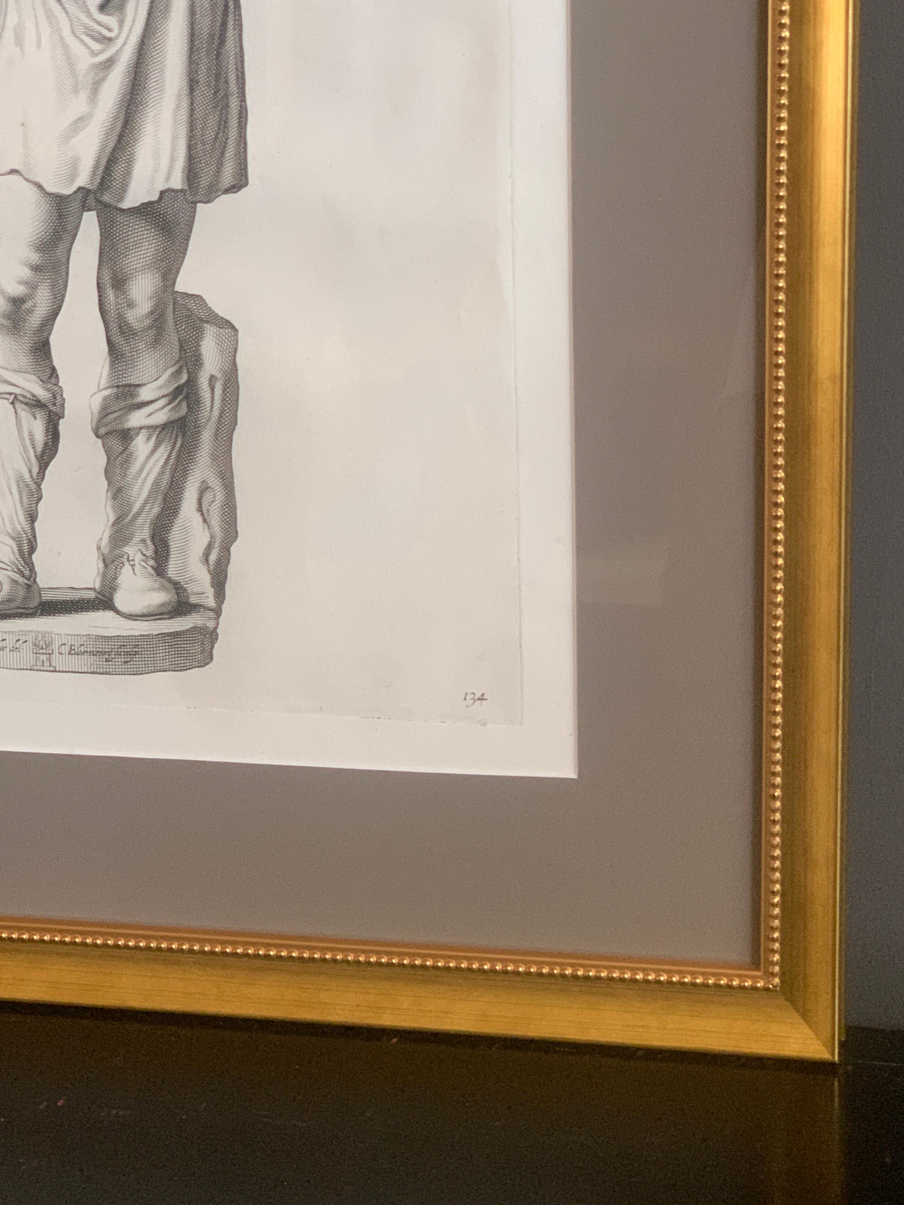 17th Century Old Master Engravings of Roman Statue, Galleria
