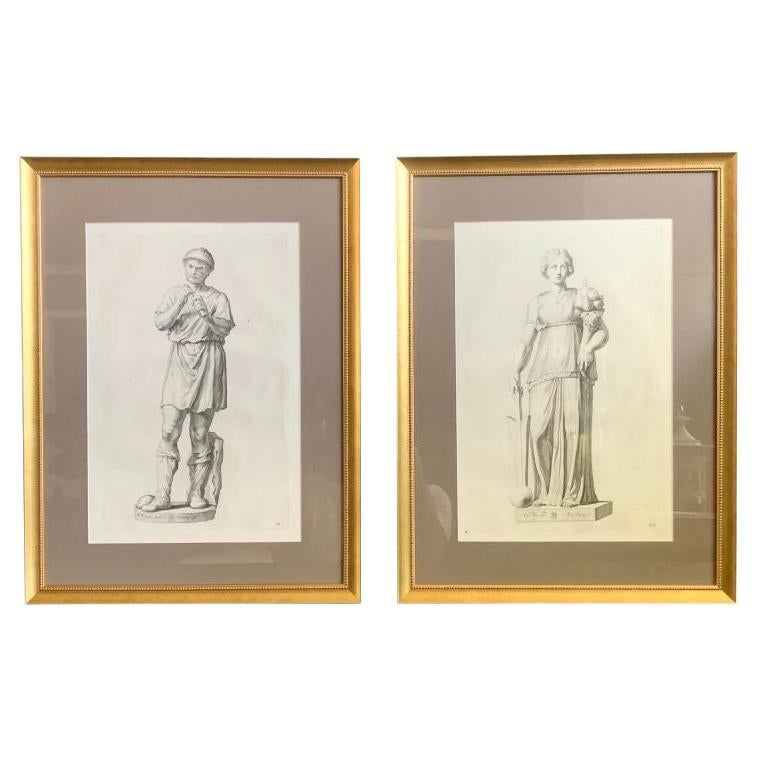 17th Century Old Master Engravings of Roman Statue, Galleria ...