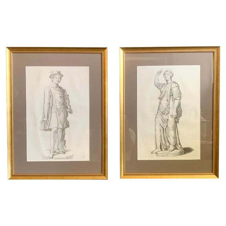 17th Century Old Master Engravings of Roman Statue, Galleria ...