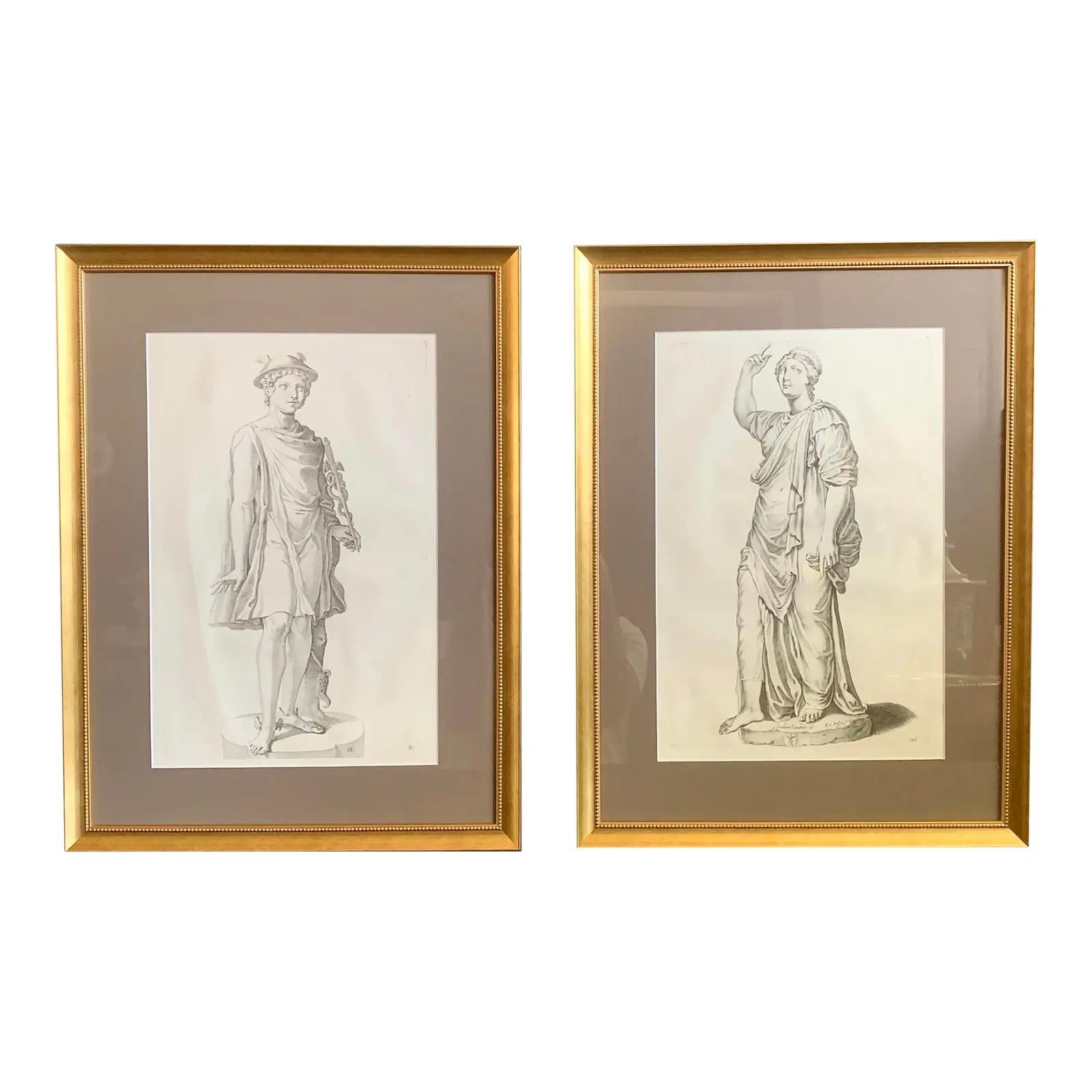 17th Century Old Master Engravings of Roman Statues, Set of Six For