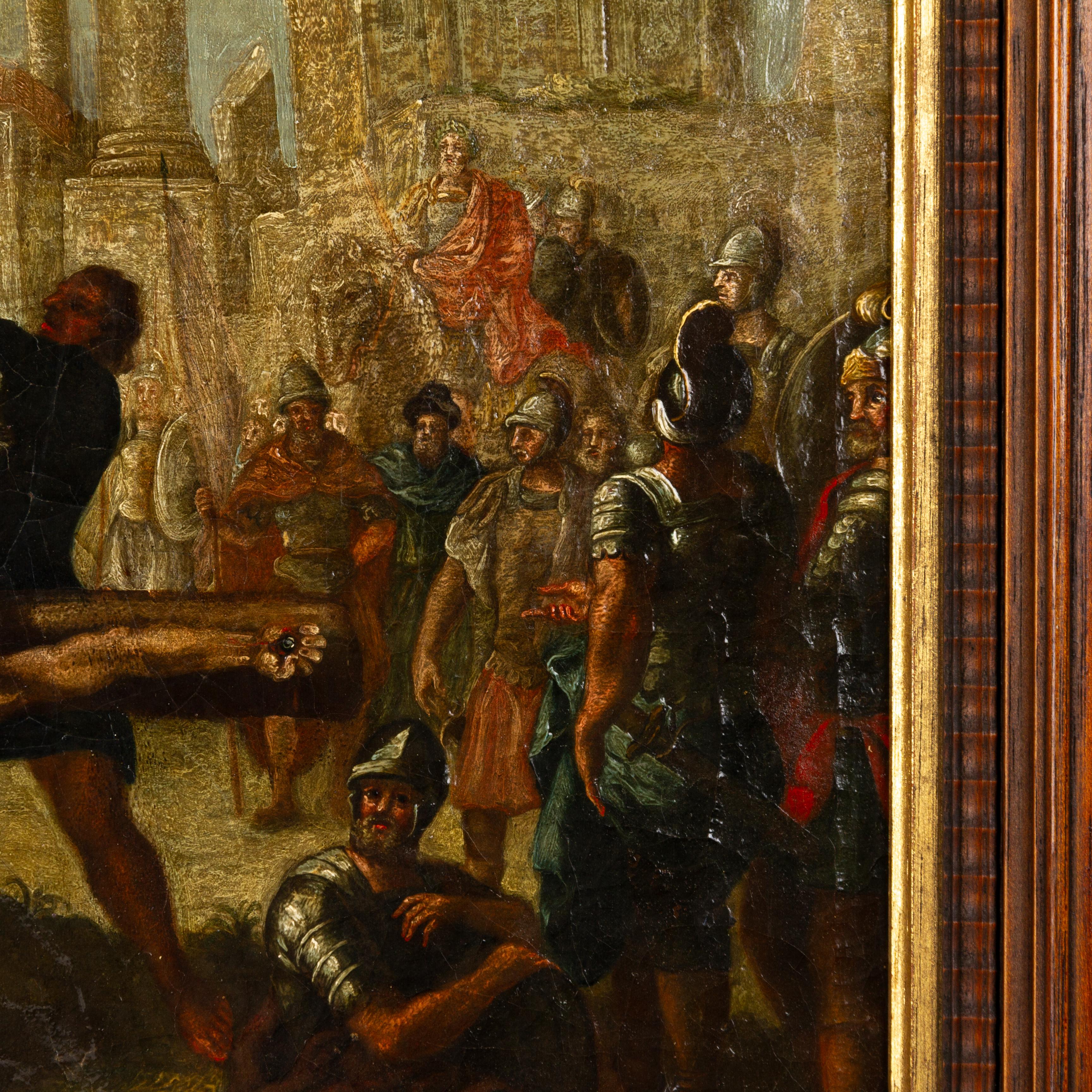 Pintura al óleo de un antiguo maestro del siglo XVII Crucifixión de San Pedro en Bueno estado para la venta en Nottingham, GB