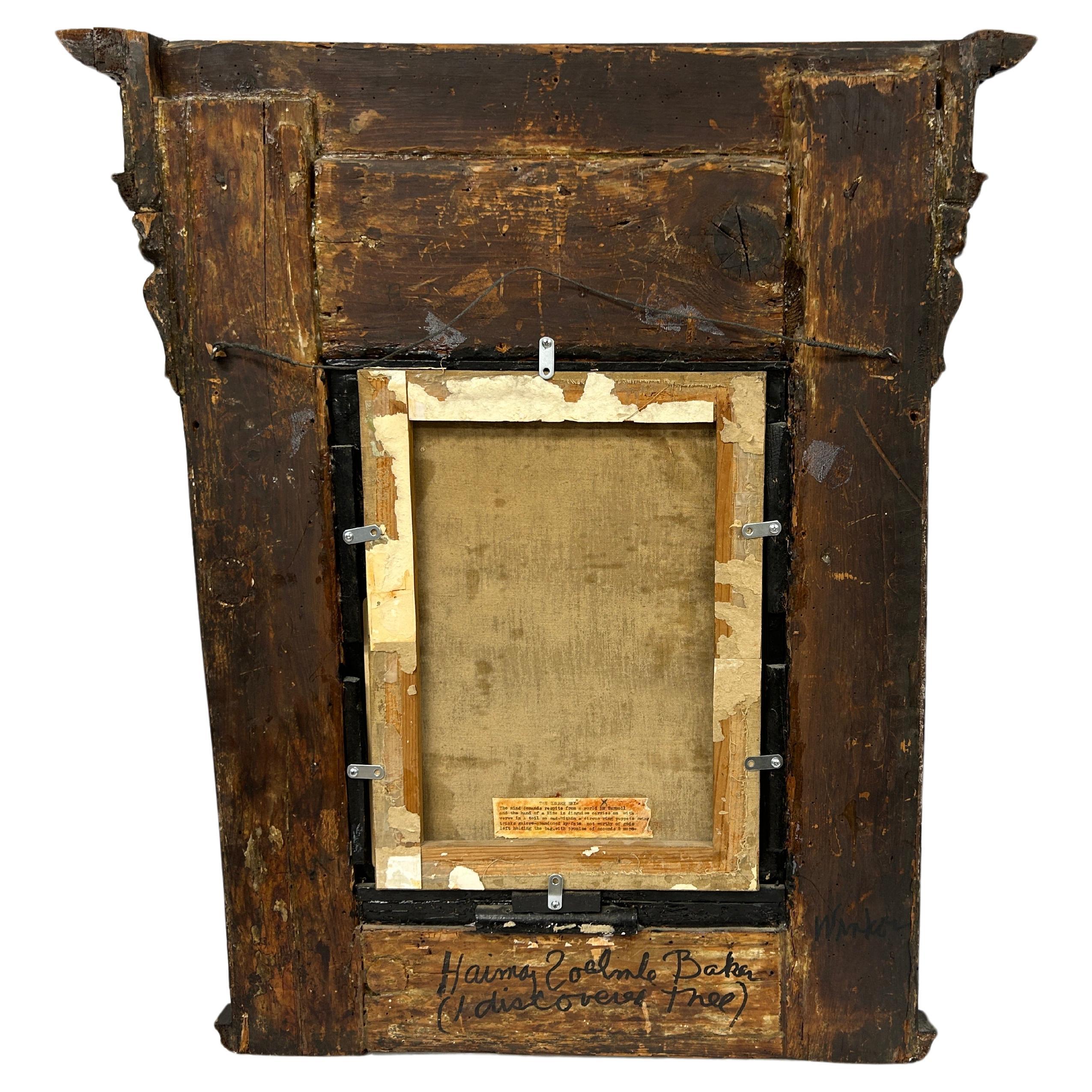 Dipinto a olio della Madonna del XVII secolo, con cornice dorata a forma di tabernacolo 3