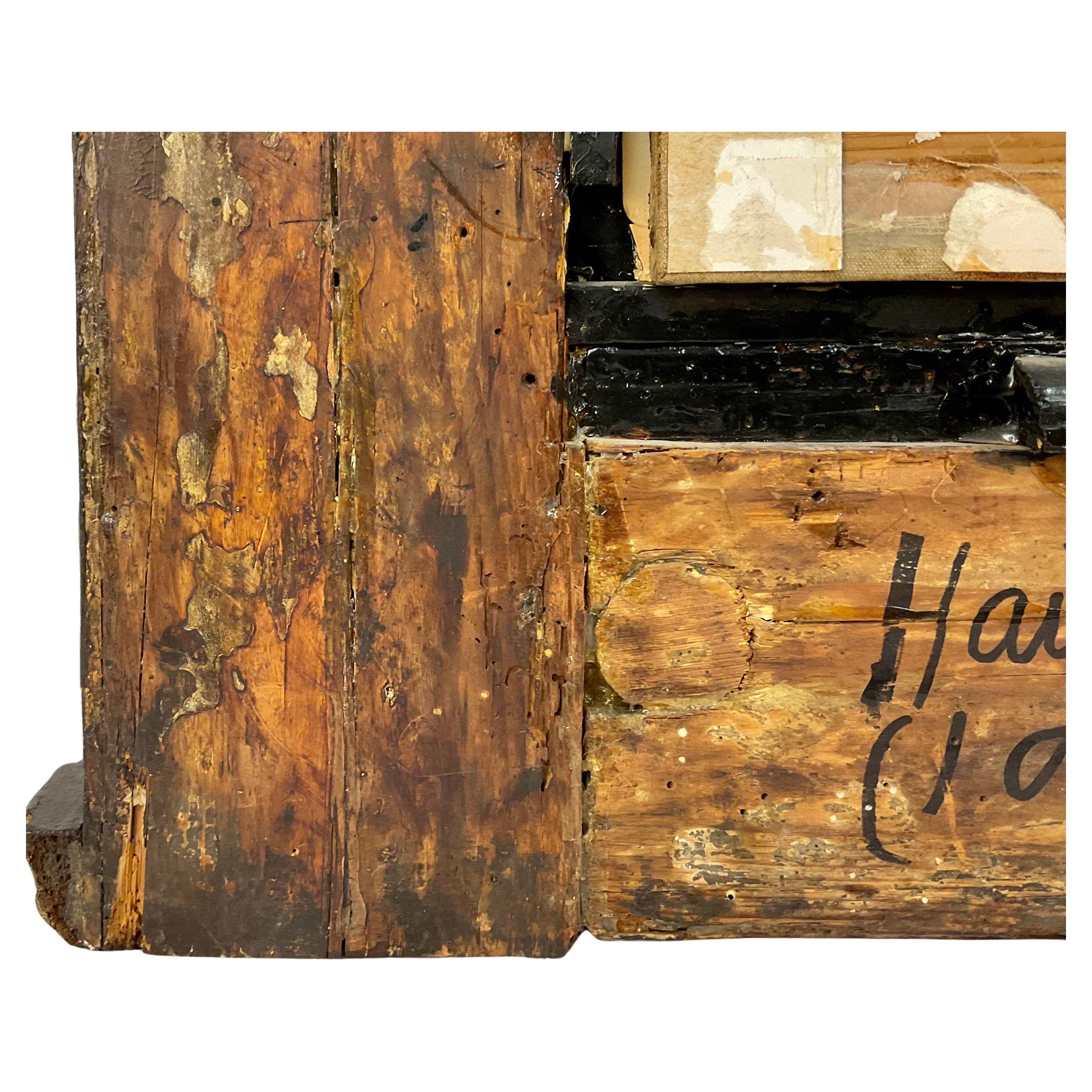 Dipinto a olio della Madonna del XVII secolo, con cornice dorata a forma di tabernacolo 7