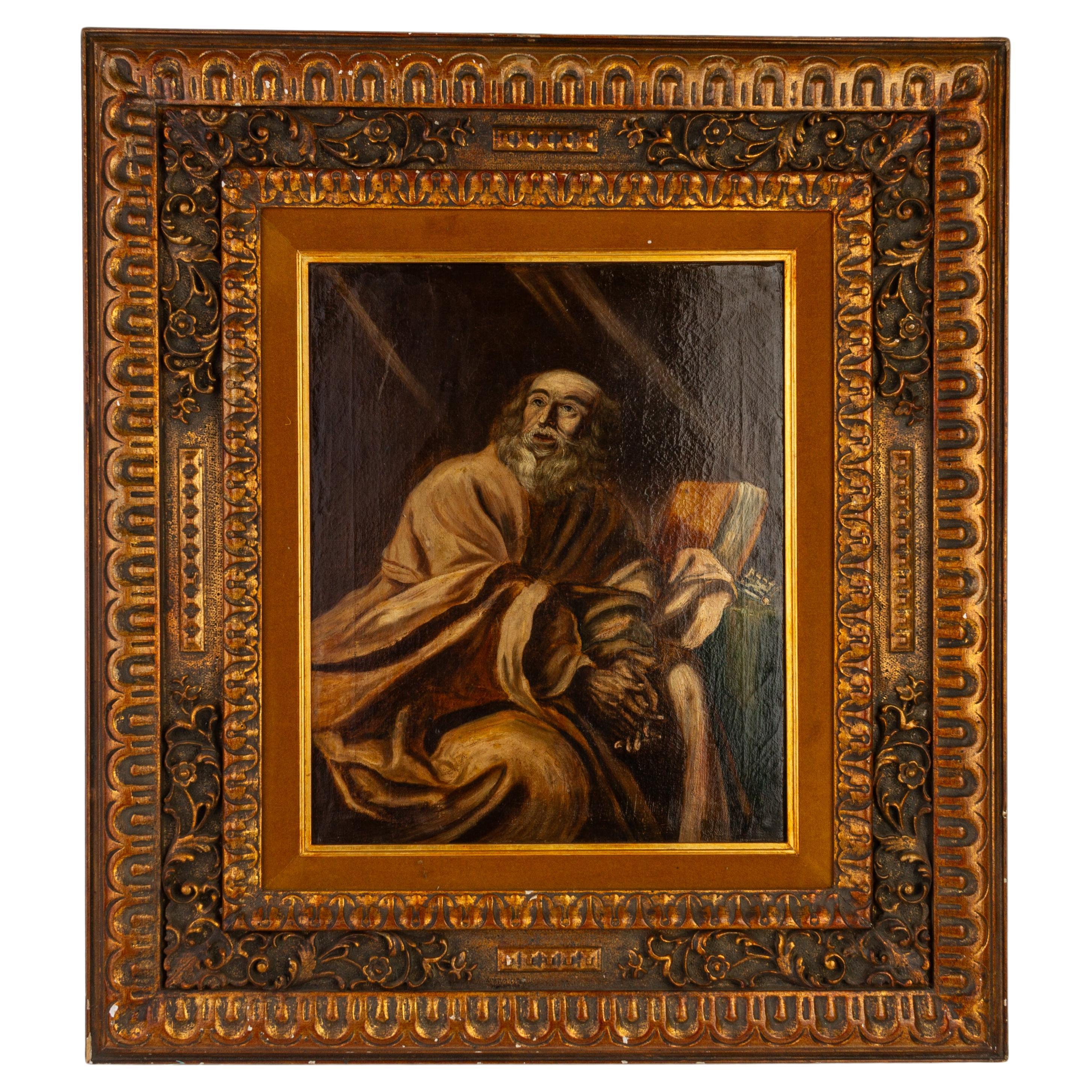17th Century Old Master Oil Painting Penitent Saint Peter