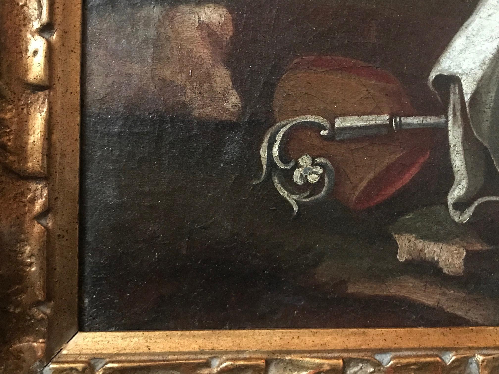 Toile Peinture à l'huile du 17ème siècle Saint Bernard de Clairvaux, école espagnole en vente