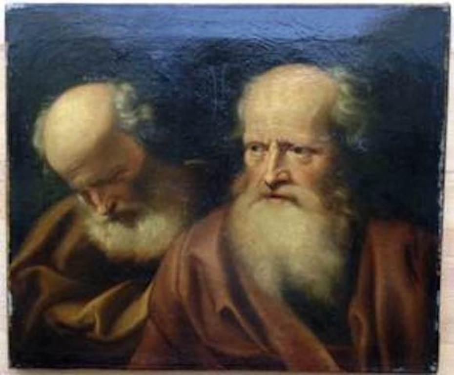 A fine 17th century old master painting by
Balthazar Denner (1685 Hamburg-1749 Rostock, Germany).
Portrait of two philosophers.
Title and artist certified by Christies in London. 

At the age of eight Balthazar Denner already demonstrated his