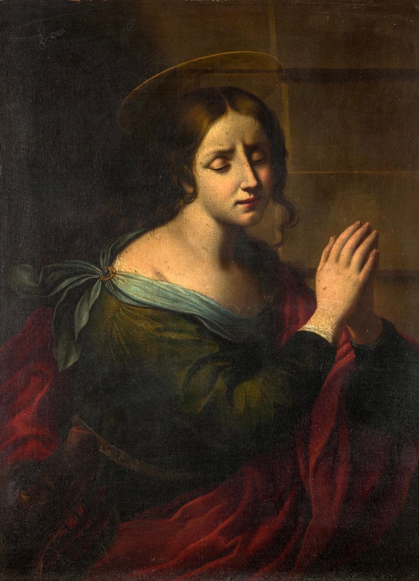 Baroque 17th Century Onorio Marinari Italian Religious Painting For Sale