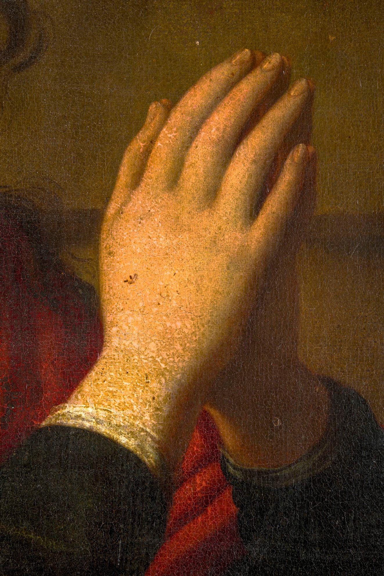 17th Century Onorio Marinari Italian Religious Painting In Good Condition For Sale In Roma, IT