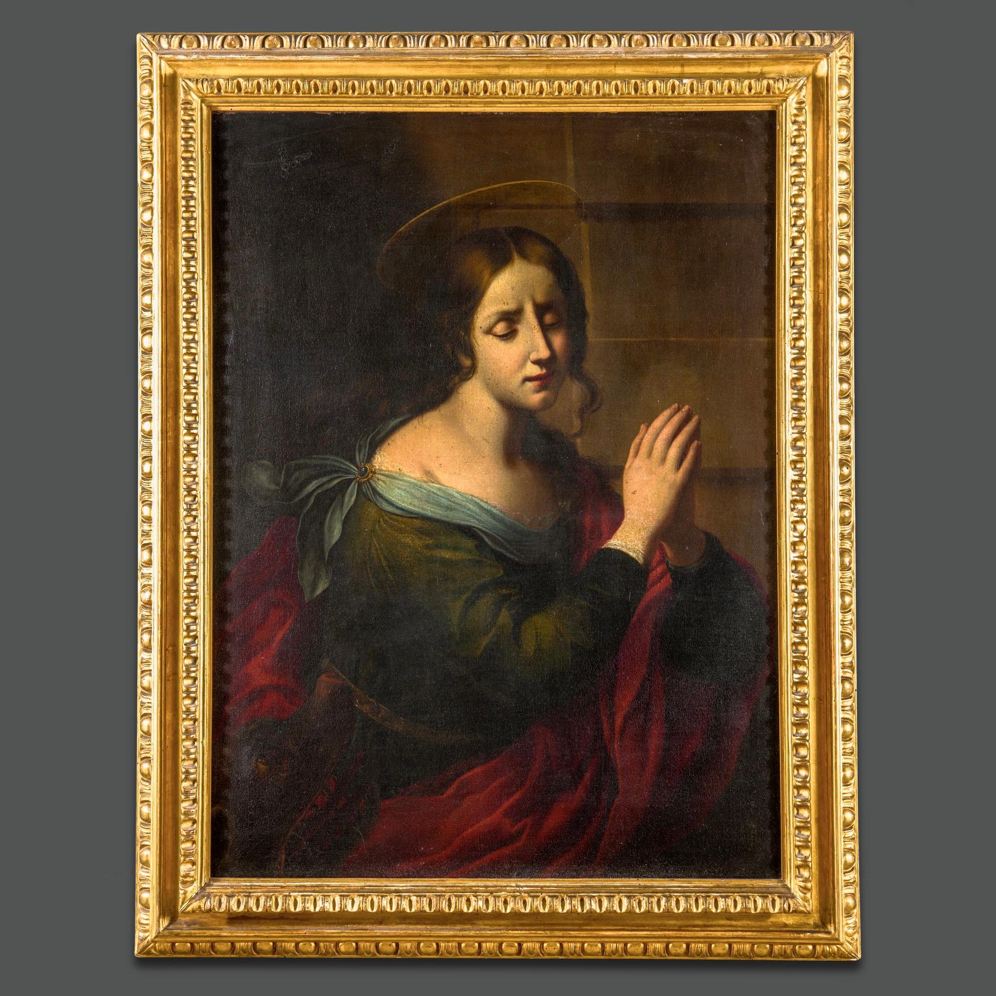 Canvas 17th Century Onorio Marinari Italian Religious Painting For Sale
