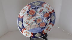 17th Century Orange Blue White Japanese Arita Ware Charger Plate