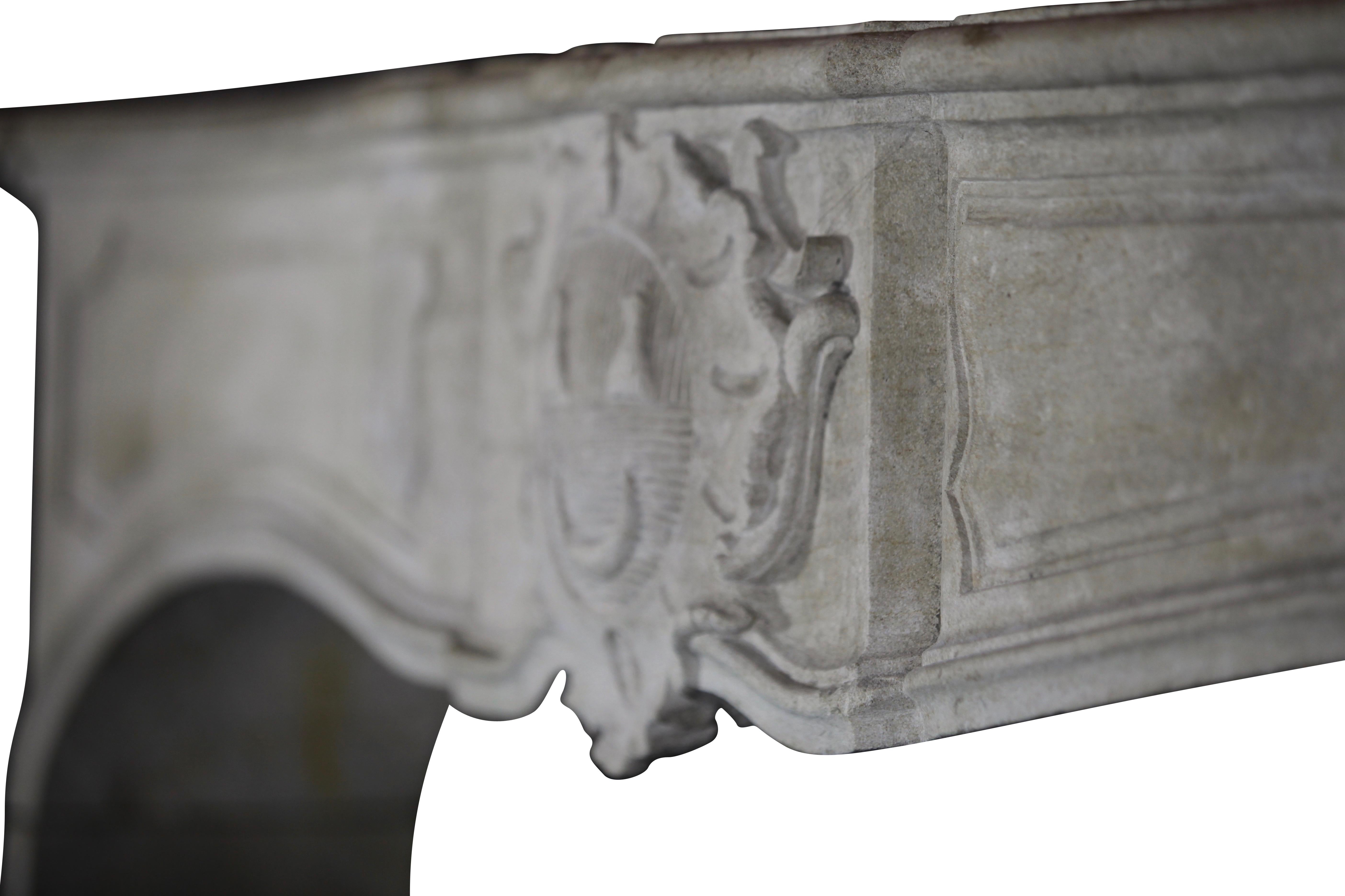 Carved 17th Century Original Antique Fireplace Mantel For Sale