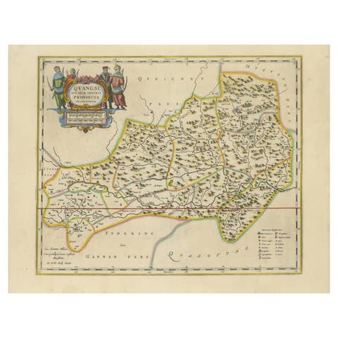 17th-Century Original Antique Map of Guangxi Province, China – Qvangsii by Blaeu