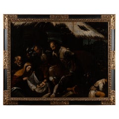 17th Century Original Oil on Canvas Painting of The Adoration of the Magi, Spain