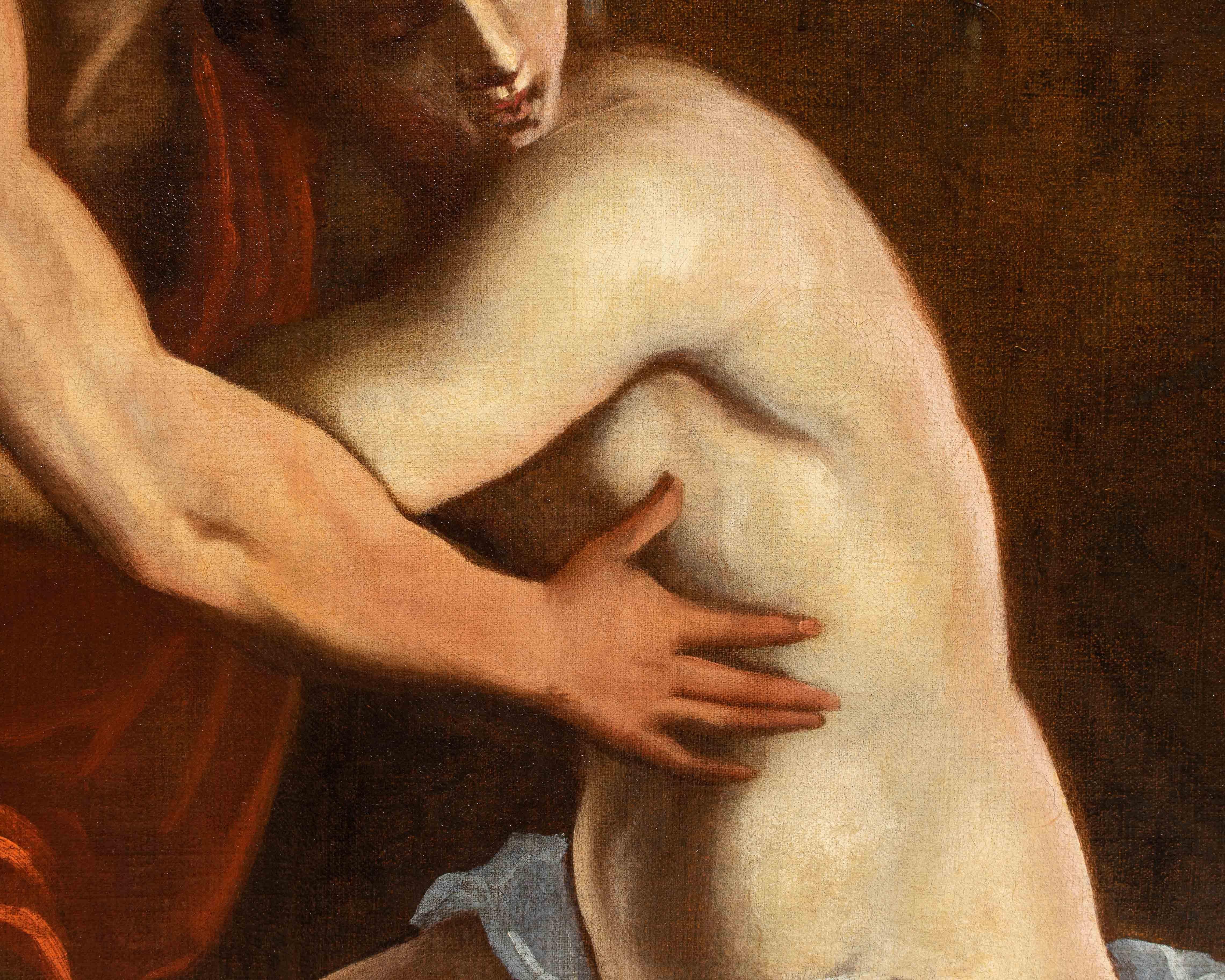 17th Century Orpheus and Eurydice Mithological Painting Pietro Della Vecchia Oil 1