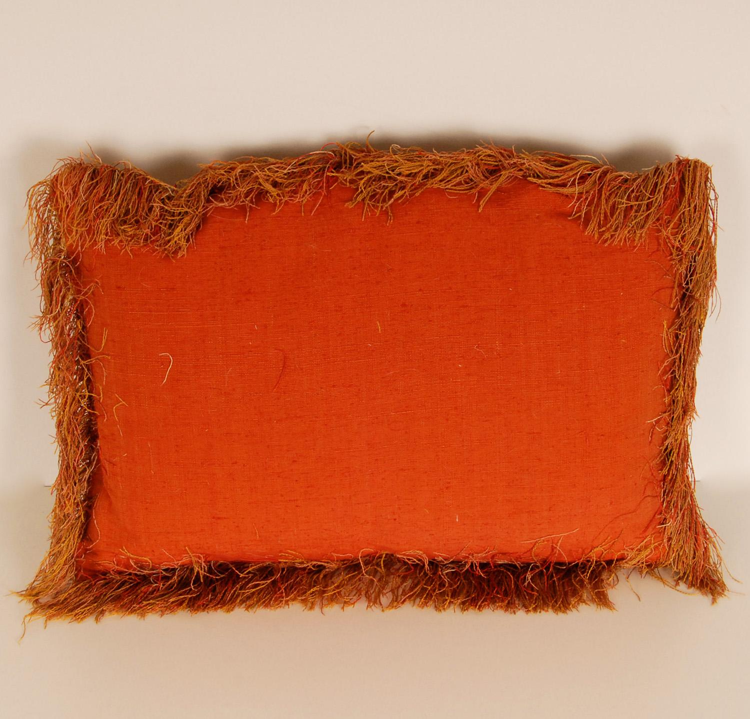 18th Century and Earlier 17th Century Ottoman Pillow Silk Embroidered Cushion Textile Islamic Art For Sale