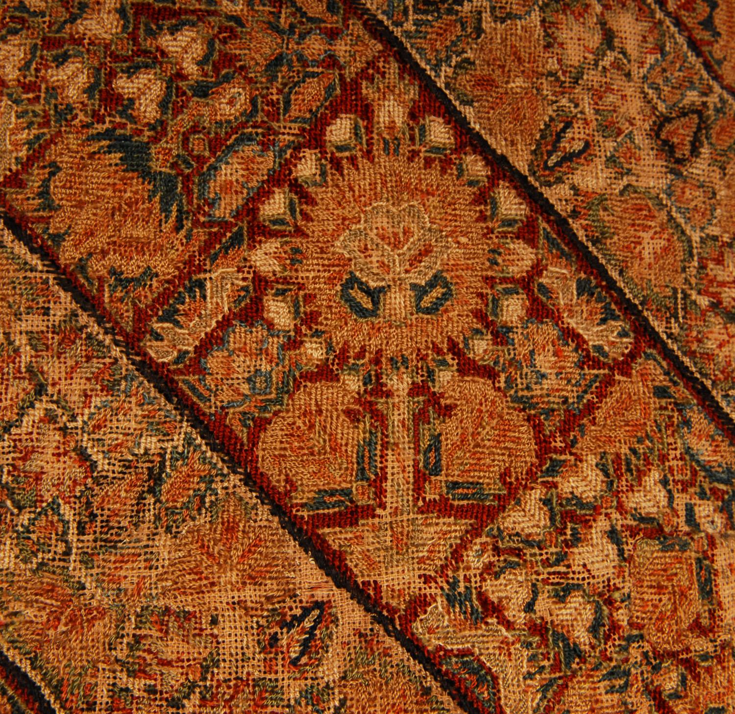 17th Century Ottoman Pillow Silk Embroidered Cushion Textile Islamic Art For Sale 1