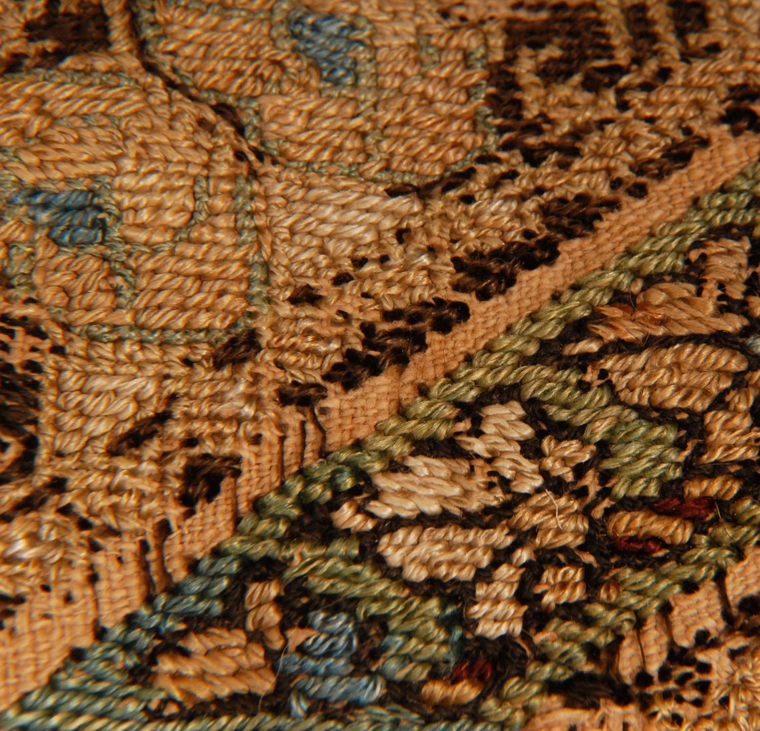 17th Century Ottoman Pillow Silk Embroidered Cushion Textile Islamic Art For Sale 2