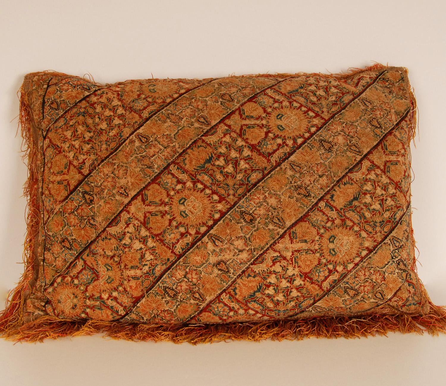 17th Century Ottoman Pillow Silk Embroidered Cushion Textile Islamic Art For Sale 3