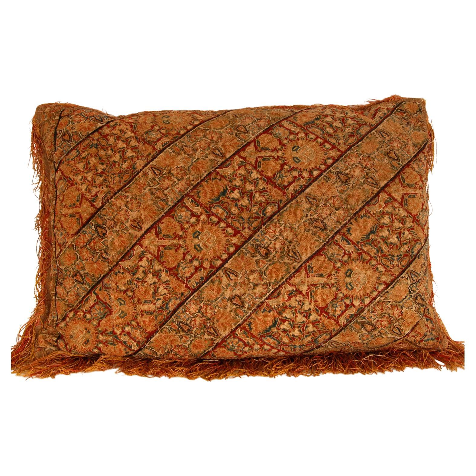 17th Century Ottoman Pillow Silk Embroidered Cushion Textile Islamic Art