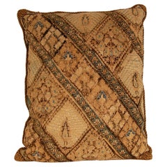 Antique 17th Century Ottoman Pillow Silk Embroidered Cushion Textile Islamic Art